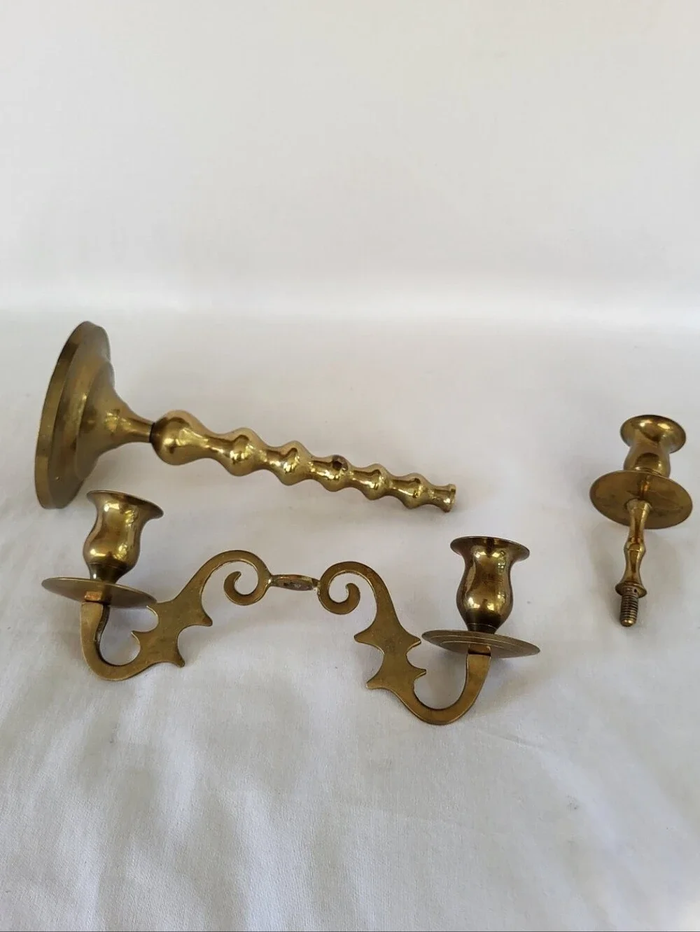Vintage Brass 3-Arm Candelabra Candle Holder